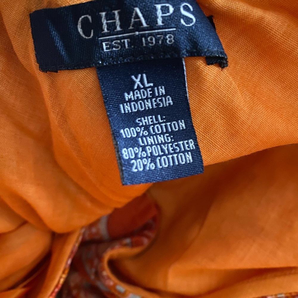 Chaps Vibrant Orange Paisley Maxi Skirt - Picture 7 of 9